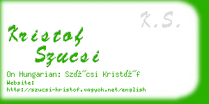kristof szucsi business card
